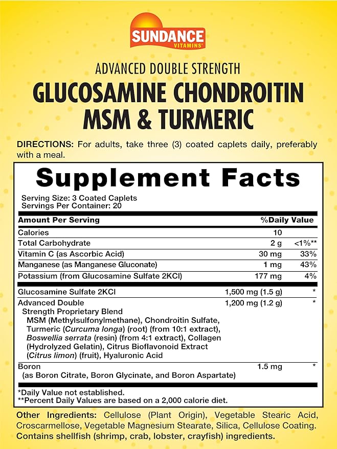 Glucosamine Chondroitin MSM and Turmeric 60 Caplets