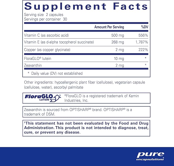Pure Encapsulations EyeProtect Basics Without Zinc 60 Capsules