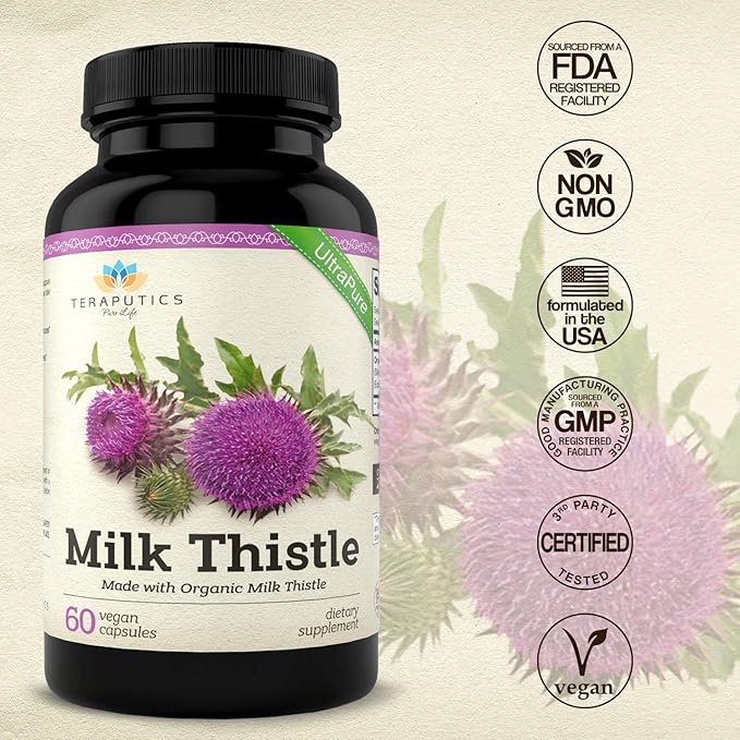 Organic Milk Thistle 2000mg 4X 4X Concentrated 60 Veggie