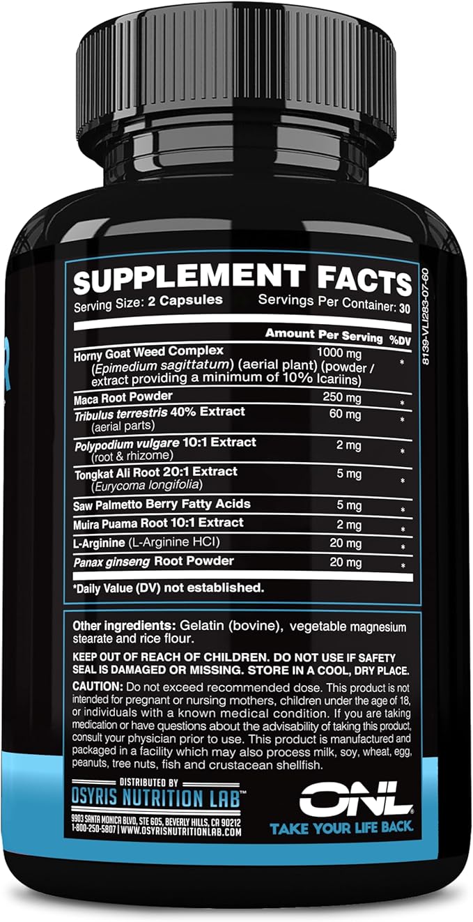 Conquer Mens Fertility Supplement - Testosterone Booster for Men w/ Maca Root, Horny Goat Weed & Tribulus Terrestris - Male Fertility Supplement - Libido Booster for Men - Male Enhancement Pills -60Ct