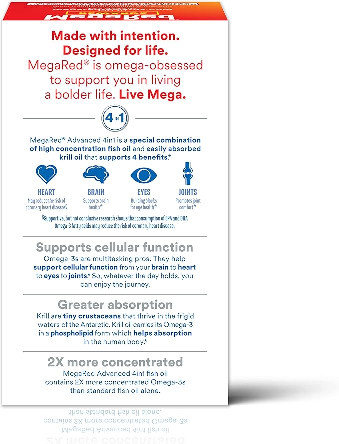 MegaRed Omega 3 Fish Oil & (80 Count 3 Fatty