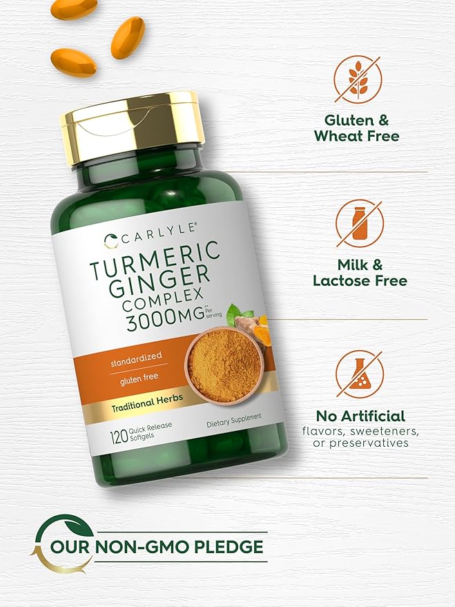 Carlyle Turmeric and Ginger Supplement 3000 mg 120 Softgel