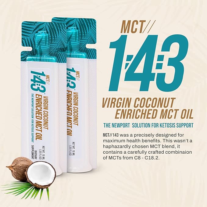 MCT 1:43 Oil from Organic Coconuts - Fatty Acid Fuel for Complete Healthy Coverage – 8.12 FL OZ