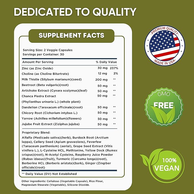 Liver Support - Natural Milk Thistle 60 Veggie (30 Days