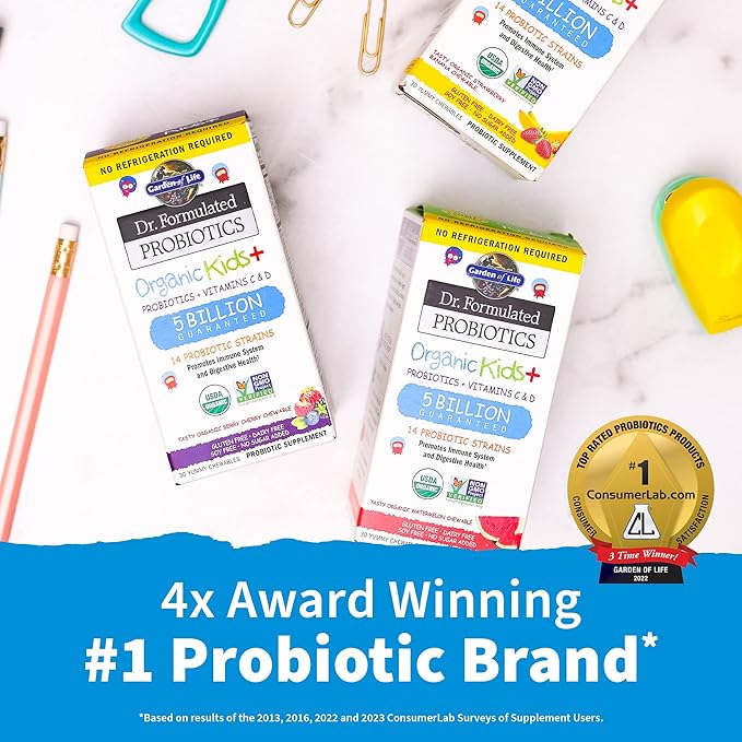 Garden of Life Kids Probiotics Gummies, Chewables 3 Billion 5 Billion