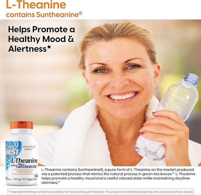 Doctor's Best L-Theanine Contains Suntheanine, Helps 150 mg (DRB-00197), 90 90 Count