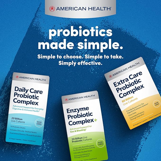 AMERICAN HEALTH Daily Care Probiotic Complex, 20 Billion 30 Capsules, 30 Total