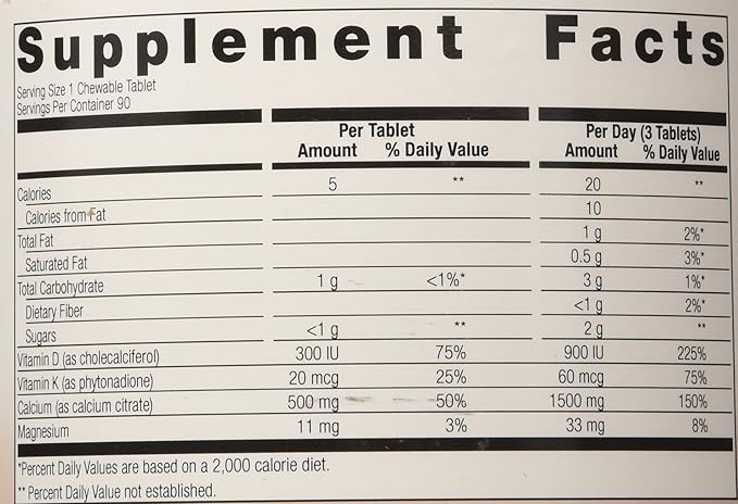 Bariatric Advantage Calcium Citrate Chewable 500 mg 270 Count