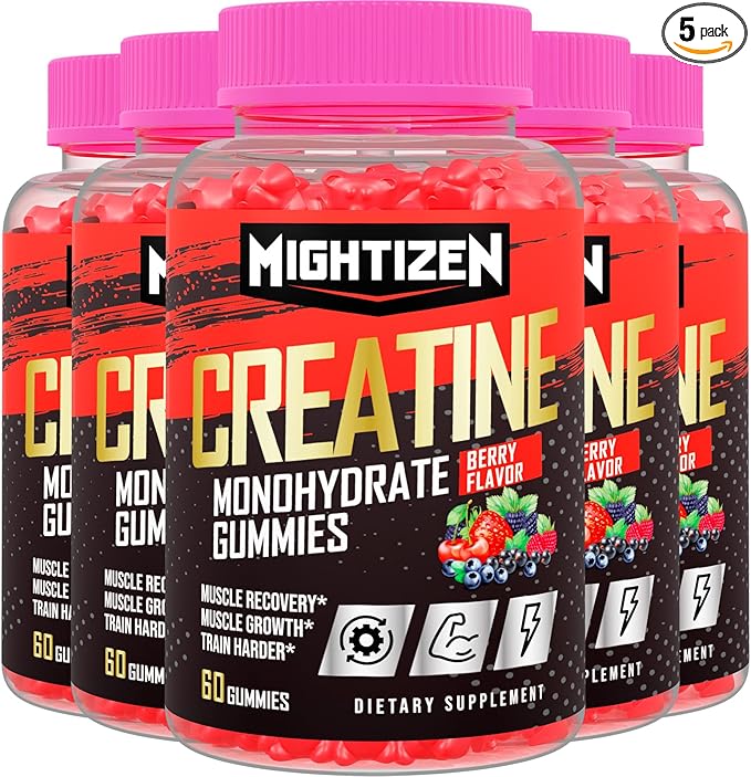 Creatine Monohydrate Gummies Complex 5000mg B12 for 5 Pack)