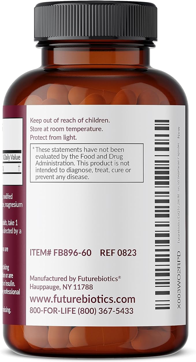 Futurebiotics CoQ10 200 MG Cellular Energy 60 Vegetarian