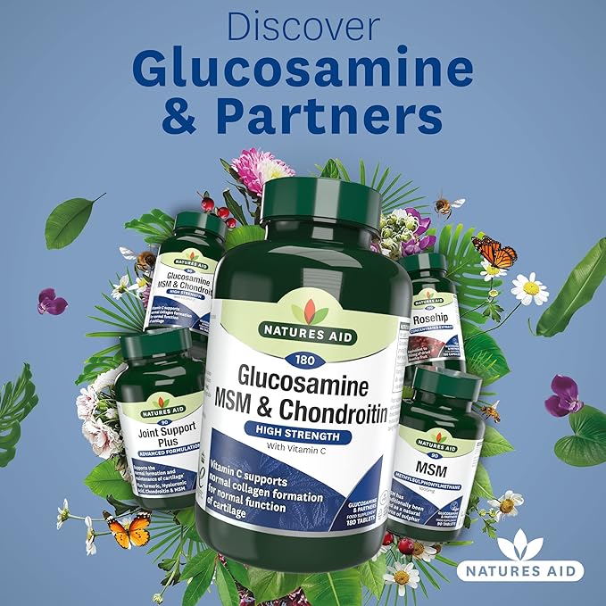 Nature's Aid Glucosamine 500mg, MSM 500mg 100mg 180 180 Tablets