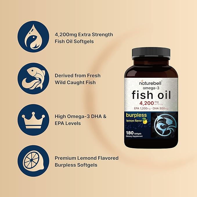 Omega 3 Fish Oil 4,200mg, 180 1,200mg & 900mg |