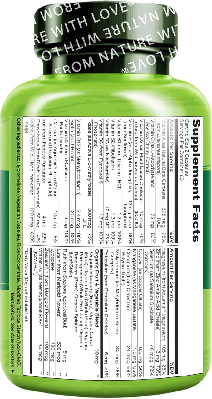 NATURELO Whole Food Multivitamin for Teens 120 Capsules