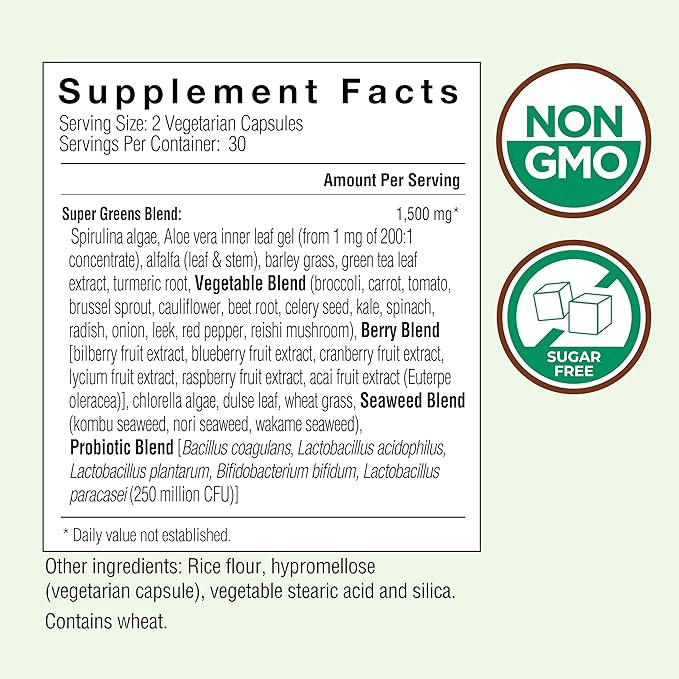 COUNTRY FARMS Super Greens Vegicaps, 32 60 Count, 30 Servings