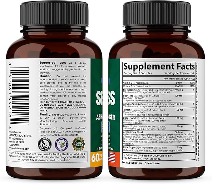 Sea Moss Capsules with Black Seed 60 Pills