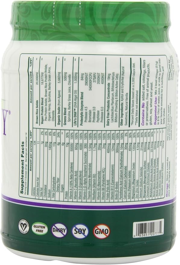 Green Foods True Vitality Plant Protein 25.2 Ounce