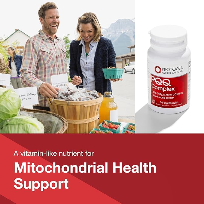 Protocol PQQ Complex - Mitochondrial Health* - with CoQ10 & L Carnitine - B Vitamin - Supplements for Energy* - 30 Veg Caps