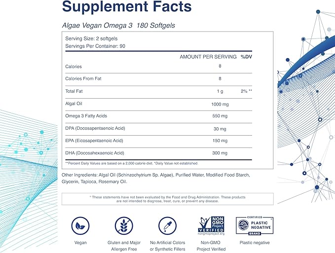 Vegan Omega-3 Softgels 1000mg