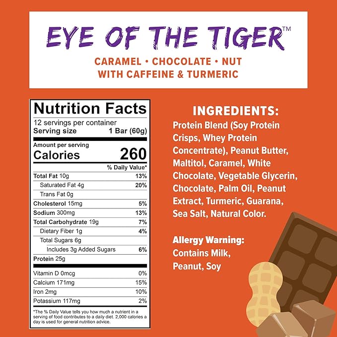 JiMMY! Protein Bar, Caramel Chocolate Nut, 12 Count 25g of