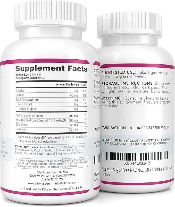 Sugar-Free NAC Gummies, N-Acetyl Cysteine Supplement