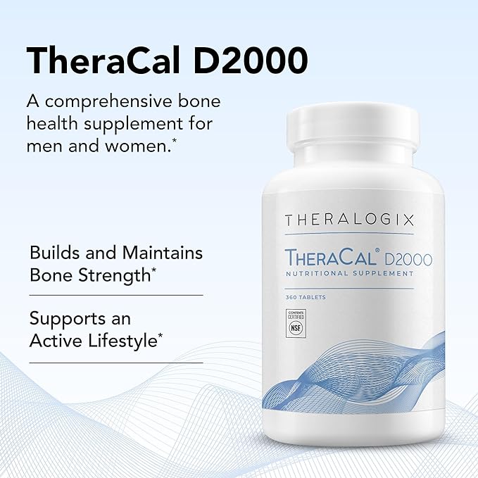 Theralogix TheraCal D2000 D3, Vitamin K2 & 90-Day Supply 360 Tablets