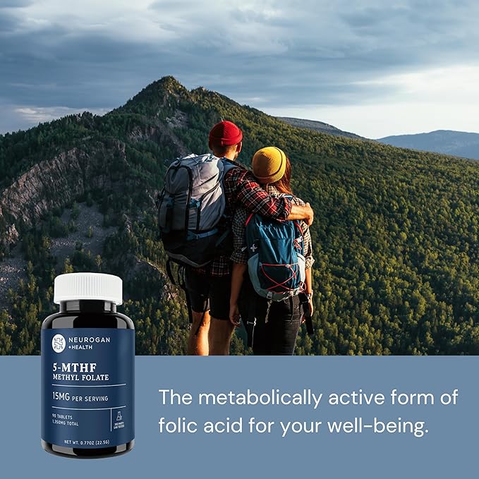 L-5-MTHF Methyl Folate Supplement, 15 mg - Active Folic Acid for Enhanced Absorption - Vegan, Gluten-Free & Non-GMO - Supports Cognitive, Cardiovascular & Mood Health - Made in USA, 90-Day Supply