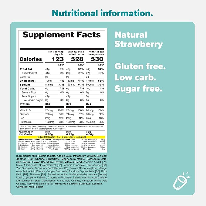 KETO CHOW NATURAL STRAWBERRY (MONK FRUIT) 1 MEAL