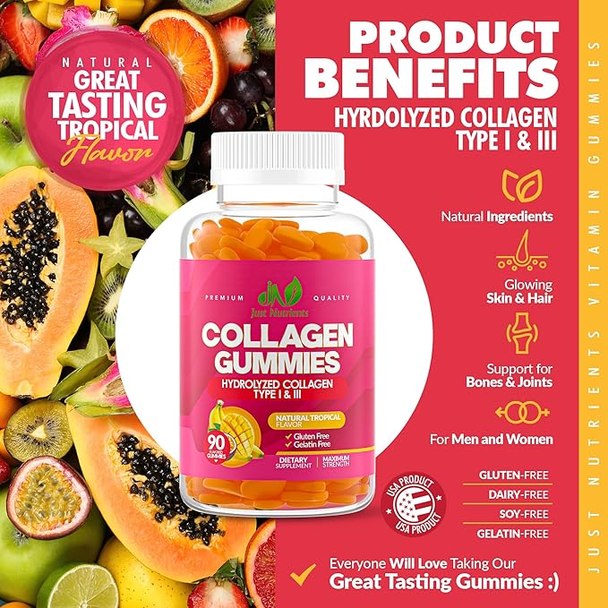 Collagen Gummies for Women & Men (90 Count) 90 Gummies