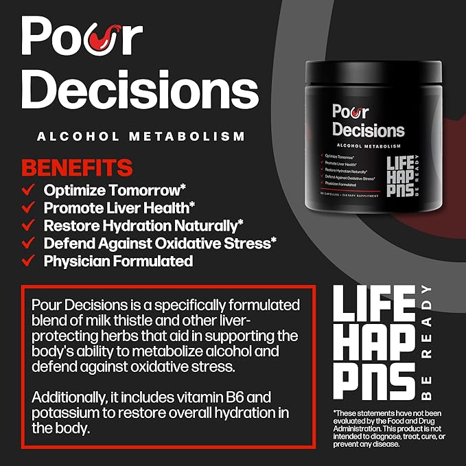 Life Happns Pour Decisions Liver Health B6, Electrolytes 60 Capsules