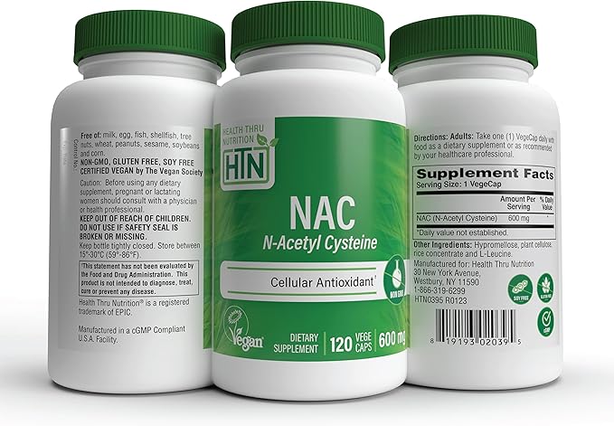 Health Thru Nutrition NAC N-Acetyl-Cysteine 600mg 120 Capsules