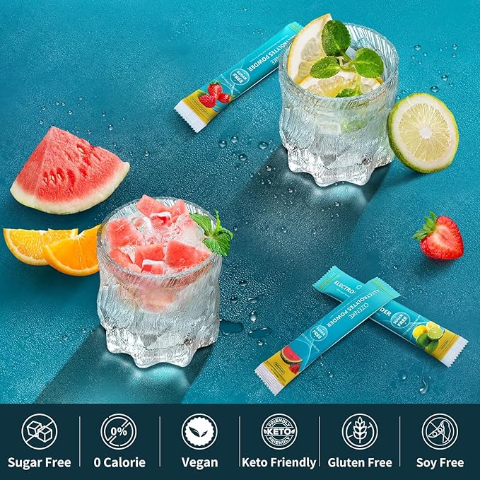 Electrolytes Powder Packets, 30 Sticks Hydration 0 Sugar 0 Calorie,