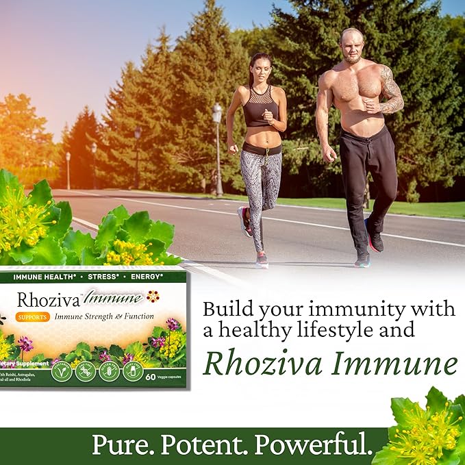 Immune Support, Energy Booster with Vitamin C, D3 and Zinc Supplement, Rhodiola Rosea, Reishi Mushroom Extract, Astragalus, Overall Wellness and Daily Habit - 60 Capsules