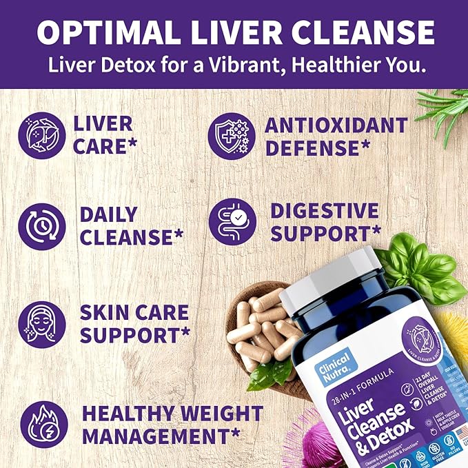 28-in-1 Liver Cleanse with Milk Thistle, 60 Vegan