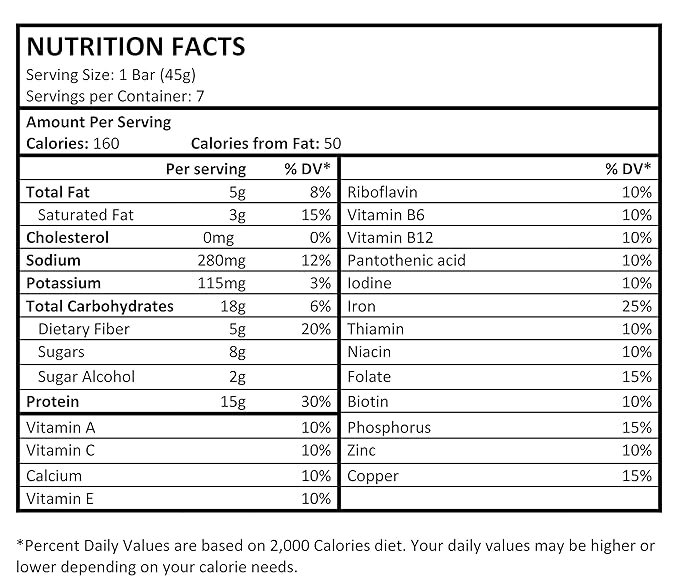 GO4IT Health Meal Replacement Bar, HIGH 7/Box -