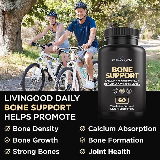 Livingood Daily Calcium Supplement for Women (60 Vegetarian D3 & K2 -