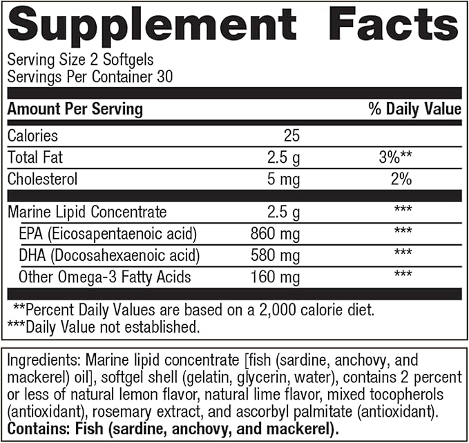 Metagenics OmegaGenics Fish Oil EPA-DHA 720- Omega-3 Fish 60 Softgels