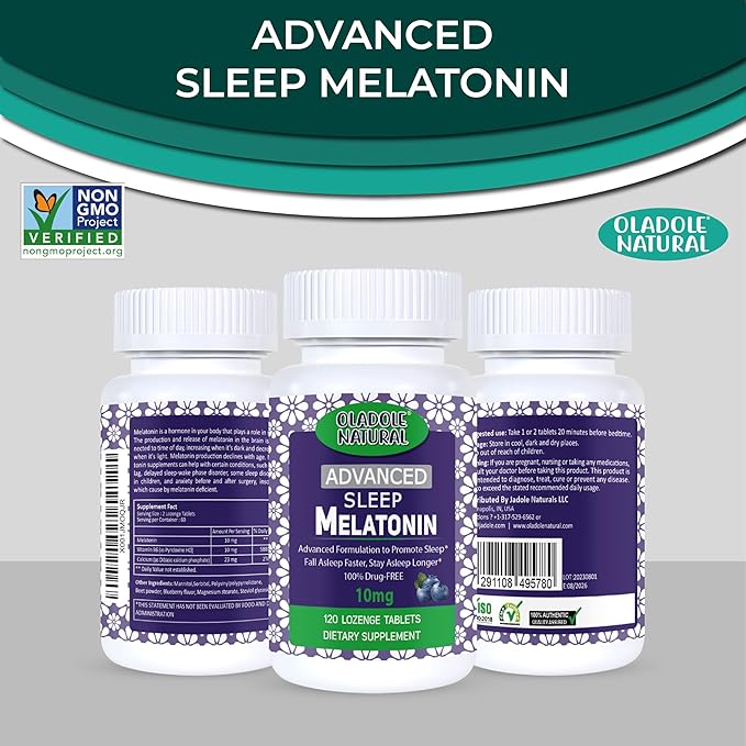 Extra Strength Melatonin 10mg 120 Fast-Dissolve B6 & 60 Days