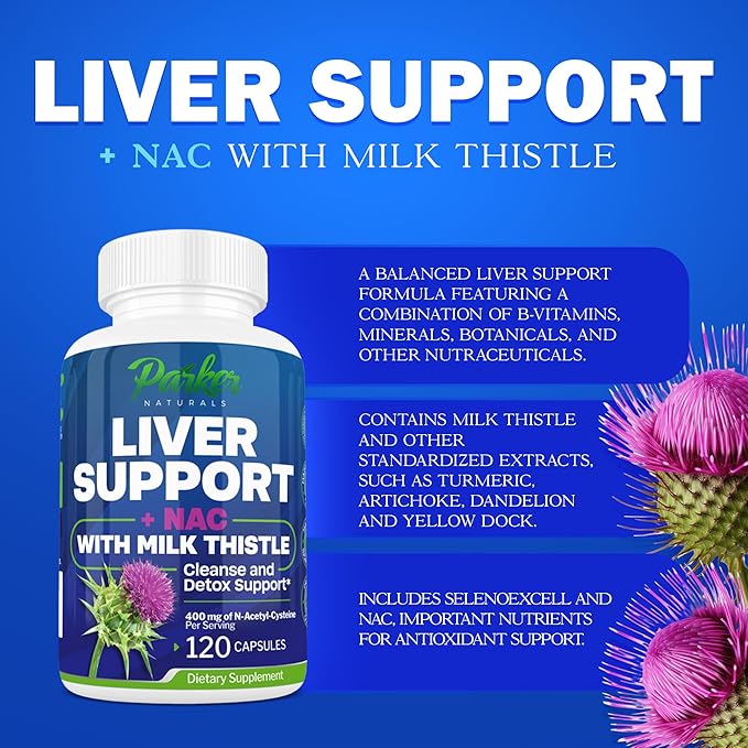 Liver Support with Milk Thistle & 120 Capsules