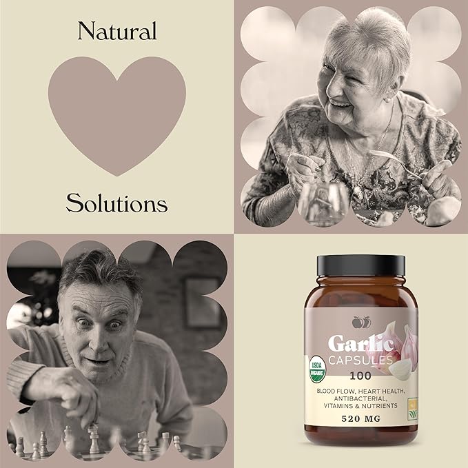 Complete Natural Products Organic Garlic Capsules 520mg Capsules 100 Count