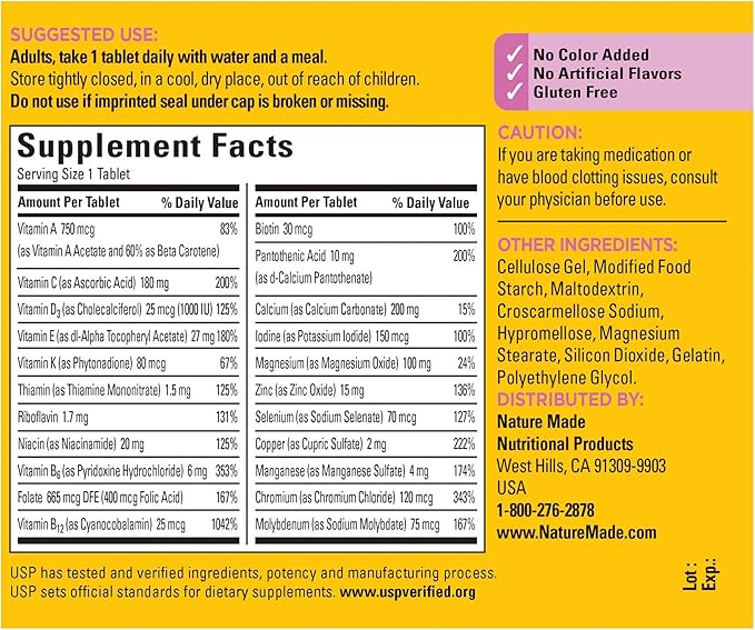 Nature Made Women's Multivitamin 50+ Tablets 90 Count