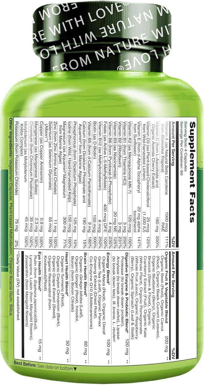 NATURELO Mens Multivitamins 240 Vegetarian