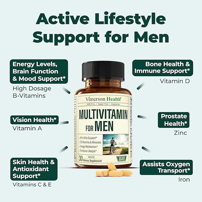 Multivitamin for Men B12, Zinc,