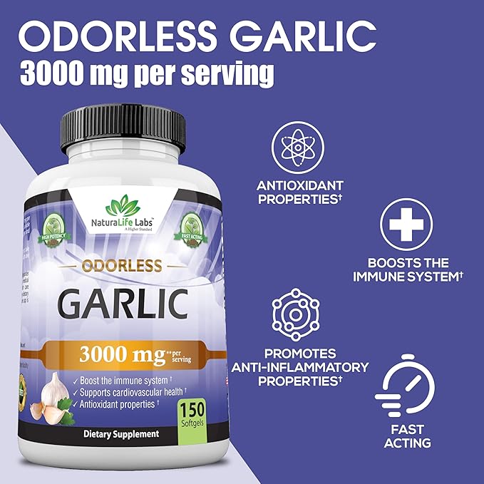 Odorless Pure Garlic 3000 mg per 150 Soft