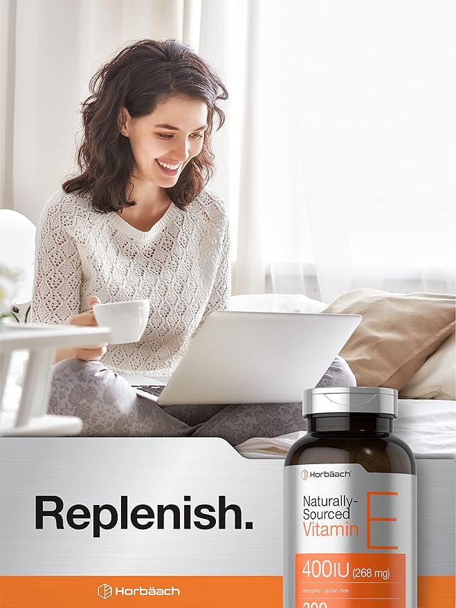 Horbäach Vitamin E Softgel Capsules 400 iu 268mg | 300 Count