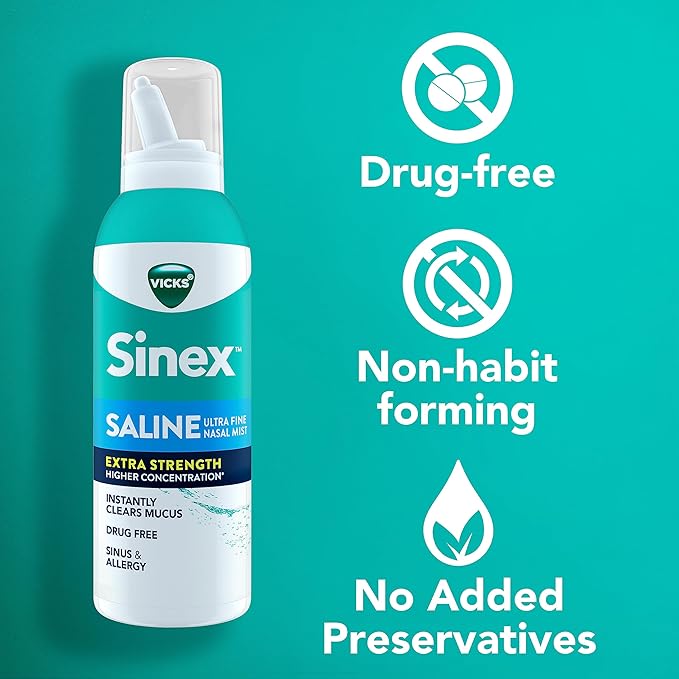 VICKS Sinex Saline Extra Strength Nasal 3X Concentrated* 5 OZ 2