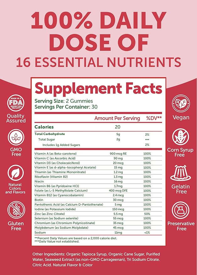 Lunakai Collagen and Women's Multivitamin Gummies Bundle 100% Daily 16 Essential 30 Days