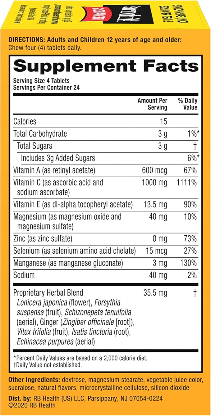 Airborne 1000mg Vitamin C Chewable Tablets 96 Chewable