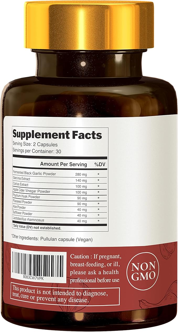 HOMTIEM 2-in-1 Black Garlic Extract Fiber 920mg 60 60 Capsule,