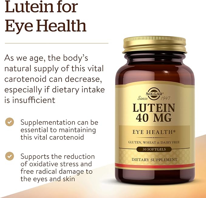 Solgar Lutein 40 mg, 30 Softgels 30 Servings