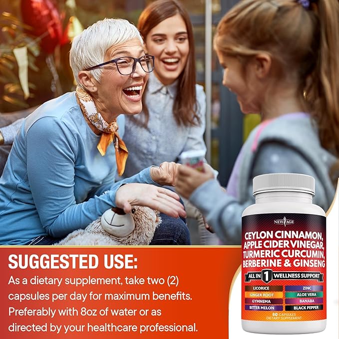 Ceylon Cinnamon 3000mg Turmeric 3000mg Apple 3000mg Ginseng 2000mg Aloe 2000mg Berberine 1200mg Plus 60 Count